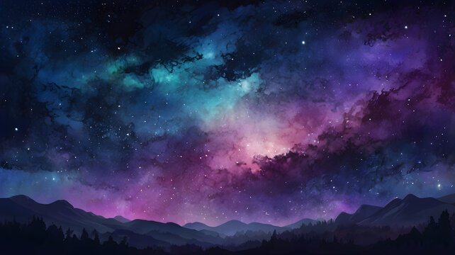 Fototapeta northern lights in space
