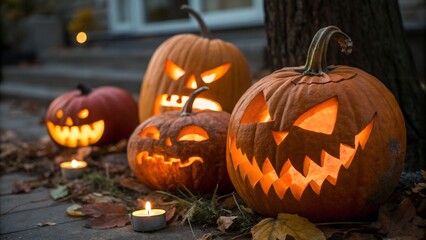 Fototapeta premium jack o lantern in the garden