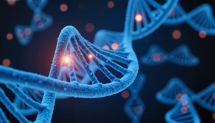 DNA helix structure illuminated for International Day for the Dissemination of Information about Albinism  