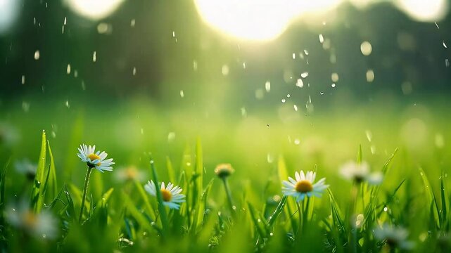 In spring, all plants and living things grow naturally.
