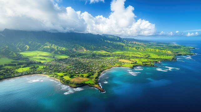 Hanapepe: A Bird's Eye View of Kauai Overlooking the Pacific Ocean