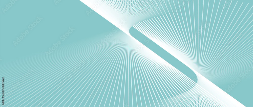 Poster Abstract green and white blend line art background vector. Wallpaper design with wavy line in motion. Illustration for banner, packaging, social media, ads.
