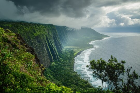 Hawi Valley: Stark Beauty of Big Island's Steep Coastline and Lush Green Landscape
