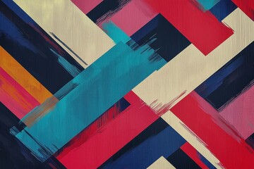 Vibrant Abstract Artwork with Bold Colors and Dynamic Brush Strokes