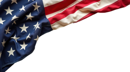 American Flag Wave frame for Memorial Day or 4th of July isolated on the transparent background