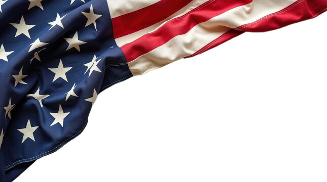 American Flag Wave frame for Memorial Day or 4th of July isolated on the transparent background