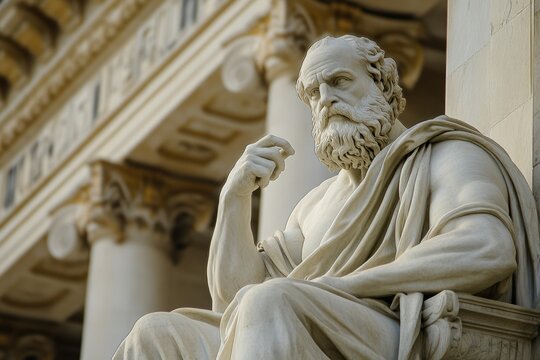 Herodotus - Ancient Greek Philosopher Statue in Vienna Parliament for Antiquity and Art Display