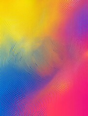 Abstract background featuring a colorful gradient mesh with dots and lines, transitioning from yellow and blue to vibrant pink, creating a dynamic optical illusion