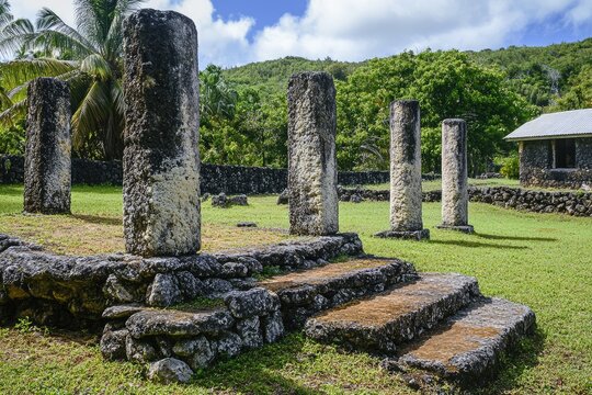 Historic House of Taga - Archaeological Site with Latte Pillars in San Jose, Tinian
