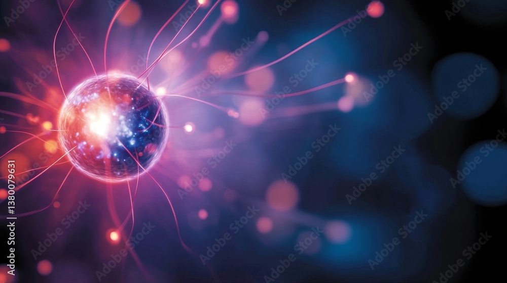 Leinwandbilder a vibrant blue plasma field exudes energy in a starry cosmic backdrop, creating a mesmerizing visual