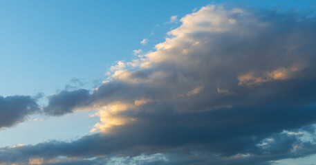 Fototapeta premium Beautiful clouds on the sky after sunset . Sunset sky background.
