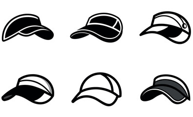 Trendy Sun Visor Hats in Black and White