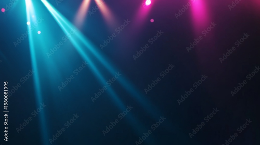 Poster A close-up shot captures an abstract composition where luminous pink and orange beams intersect against a deep blue backdrop, creating an electrifying visual experience