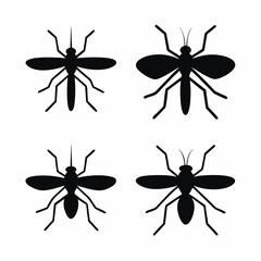 Mosquitoes silhouette vector illustration