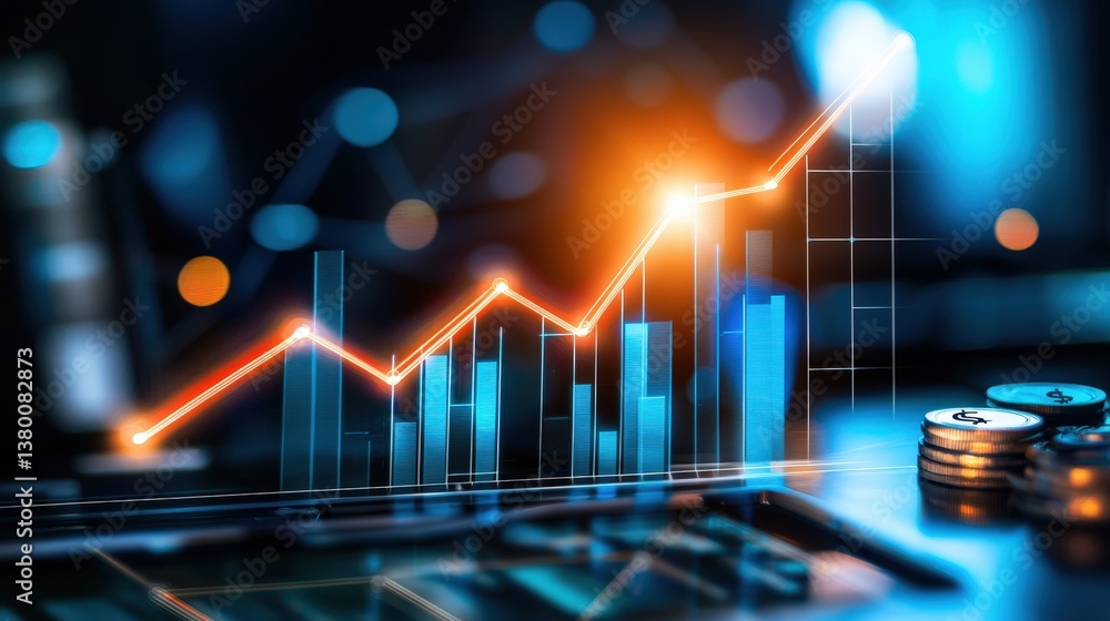 Aufkleber analyzing business growth trends through data visualization office environment digital content finan