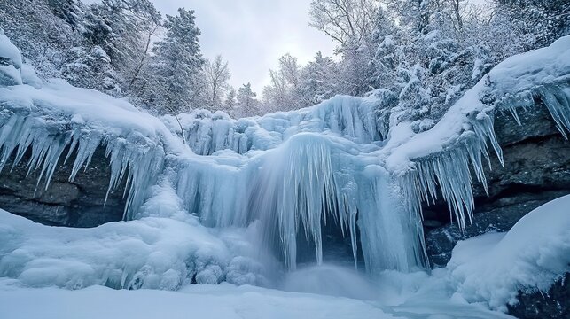 Frozen waterfall adventure anongsysamoud nature photography winter wonderland wide angle tranquil escape