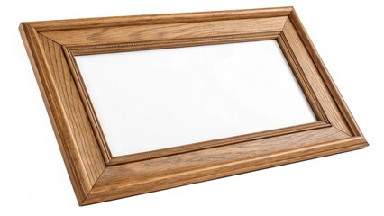 Fototapeta premium Classic Wooden Picture Frame Isolated on White Background for Display or Presentation Purposes