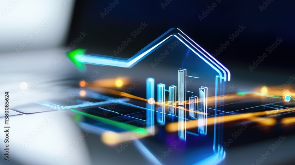 Aufkleber analyzing real estate trends digital workspace data visualization modern technology close-up predict