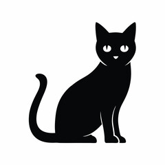 Russian Blue Cat icon silhouette vector illustration