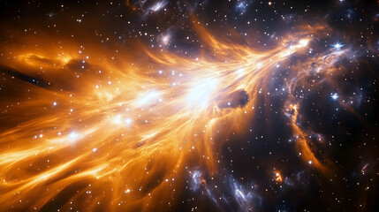 Naklejka premium Cosmic Nebula fiery gas, star formation, space background, astronomy