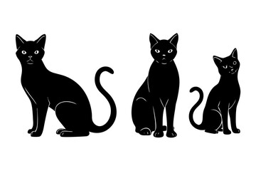Russian Blue Cat silhouette vector illustration