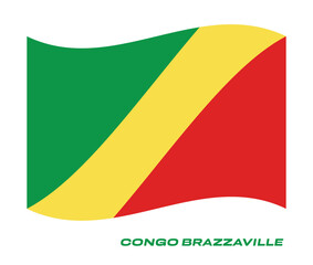 Fototapeta premium Flag Of Congo-Brazzaville, Congo-Brazzaville flag, National flag of Congo-Brazzaville.