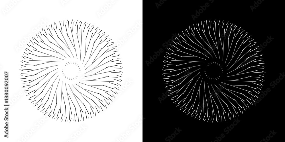 Fototapete abstract background with abstract line pattern in circles. spiral art design as a logo or icon. a bl