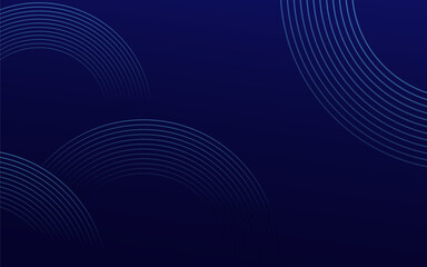 Abstract blue glowing geometric lines on dark blue background. Modern shiny blue circle lines pattern. Futuristic technology concept. Suit for cover, poster, banner, brochure, header, website