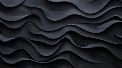 Fototapeta premium Abstract Black Wave Pattern Background in Textured Design for Modern Art and Interior Decor