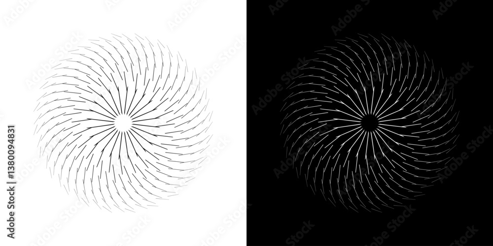 Fototapete abstract background with abstract line pattern in circles. spiral art design as a logo or icon. a bl