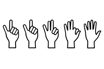 set of Hand sign silhouette vector illustration