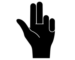Hand sign icon silhouette vector illustration
