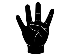 Fototapeta premium Hand sign silhouette vector illustration