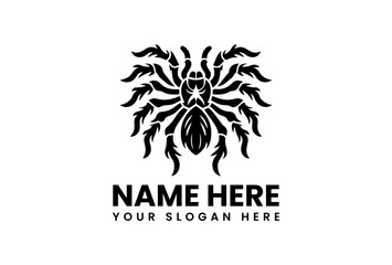 Stylized Spider Vector Logo Graphic. Modern Tribal Arachnid Design