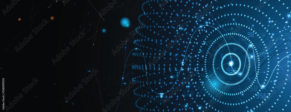 Poster futuristic blue abstract artificial intelligence and science data concept