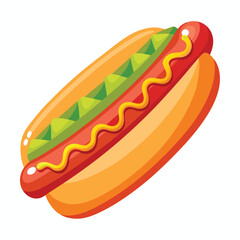 hot dog with mustard