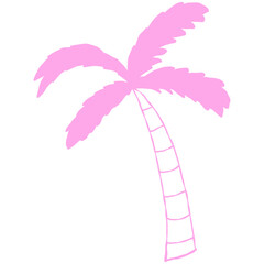 Cute coconut tree Beach Summer Illustration