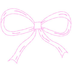 Coquette Ribbon Bow Beach Summer Illustration