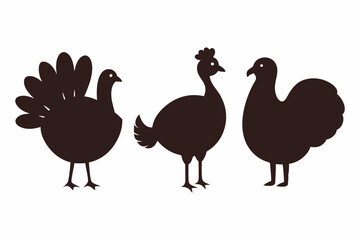 set of Turkey silhouette vector illustration
