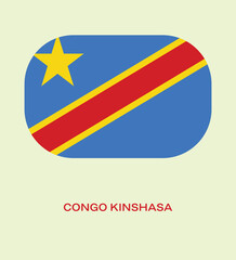 Flag Of Congo-Kinshasa, Congo-Kinshasa flag, National flag of Congo-Kinshasa.