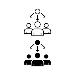 community icon. with line style and black fill. isolated on white editable background