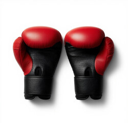 red boxing gloves isolated
