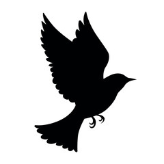 Flying bird silhouette vector wings up