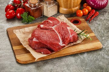 Raw beef meat piece for cooking