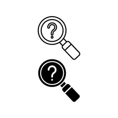 curiosity icon. with line style and black fill. isolated on white editable background
