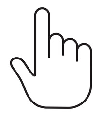 Click the hand cursor. The hand cursor is a pointer. A retro-style icon. Click the mouse cursor. EPS 10. Vector illustrations