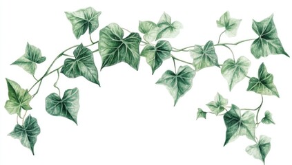 A decorative vine with lush green leaves