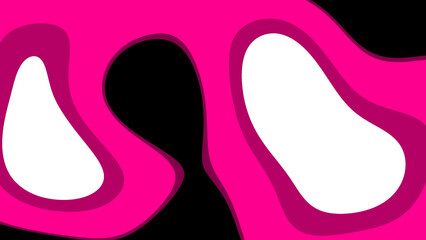 Abstract shapes pink black white overlapping curved background 