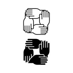 Fototapeta premium diversity icon. with line style and black fill. isolated on white editable background