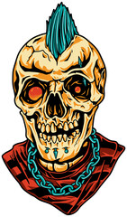 Rebel Skull Punk Illustration